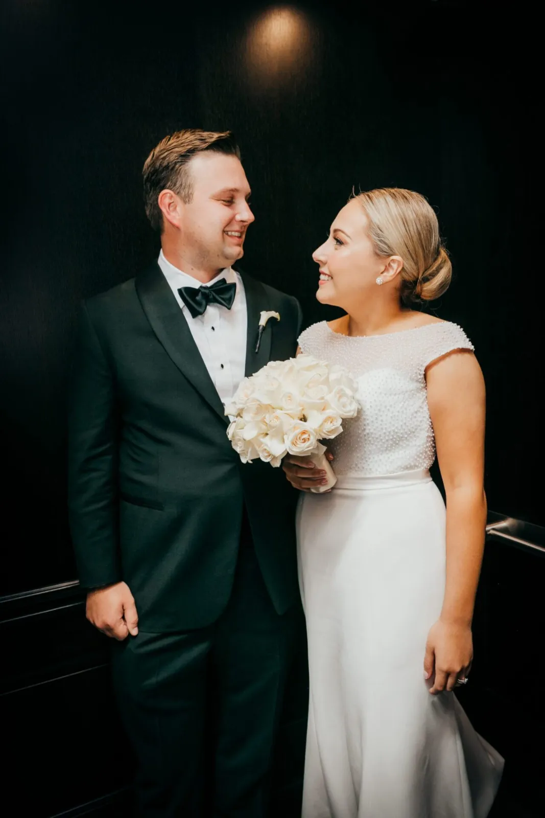 Couple portrait at a New York wedding reception