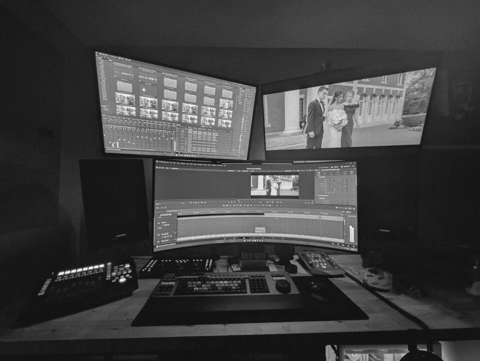 The Ashley Film Studios edit suite where every film is hand-edited